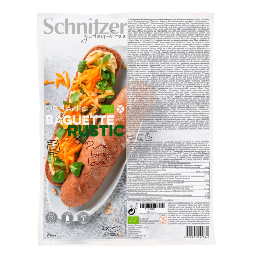 Schnitzer Bio Baguette Rustic glutenfrei 320g